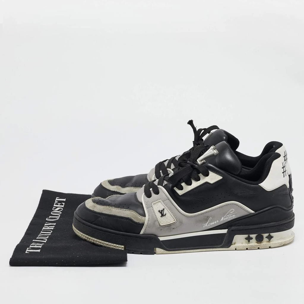Louis Vuitton Black/Grey Leather LV Trainer Sneakers Size 42 商品