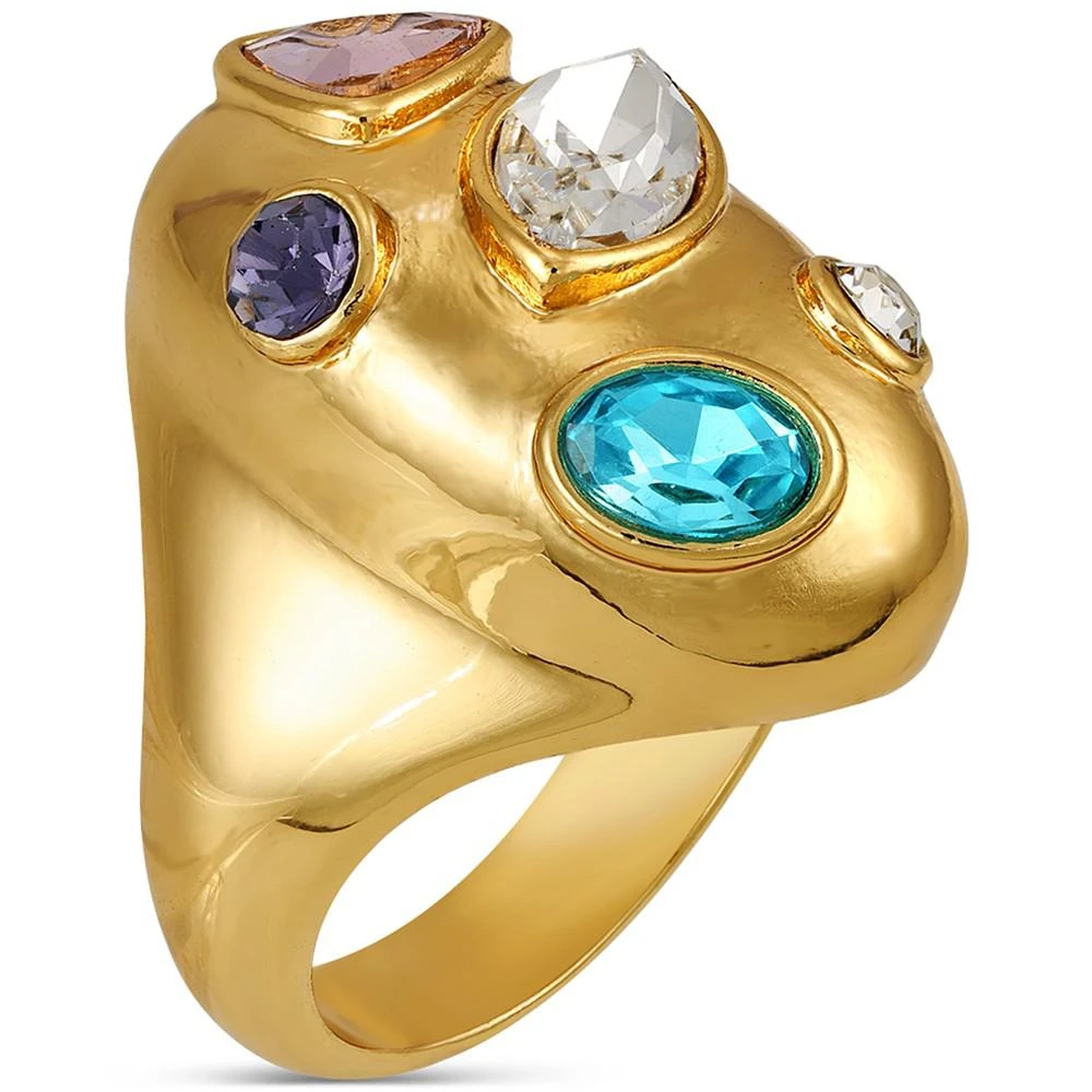 商品GUESS|Gold-Tone Multicolor Mixed Crystal Statement Ring,价格¥83,第1张图片