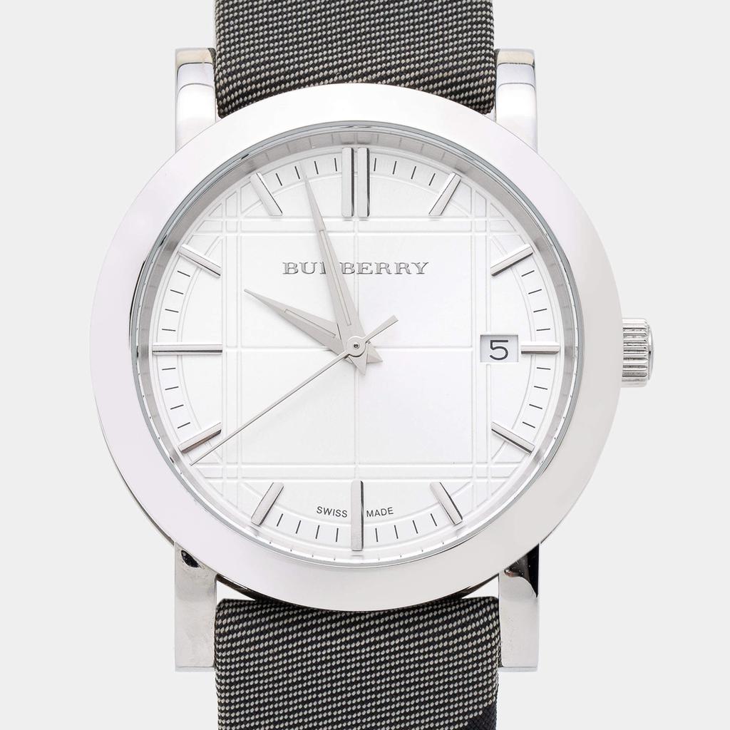 Burberry Silver Stainless Steel Heritage Nova Check BU1378 Women's Wristwatch 38 mm商品第3张图片规格展示