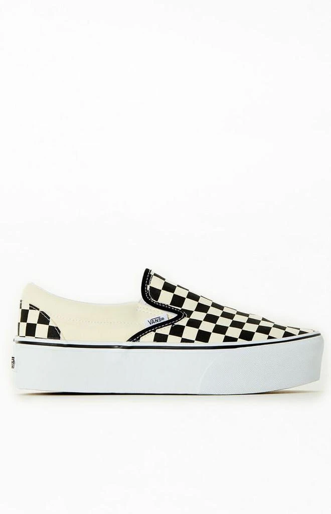 商品Vans|Black & White Slip-On Platform Sneakers,价格¥363,第1张图片