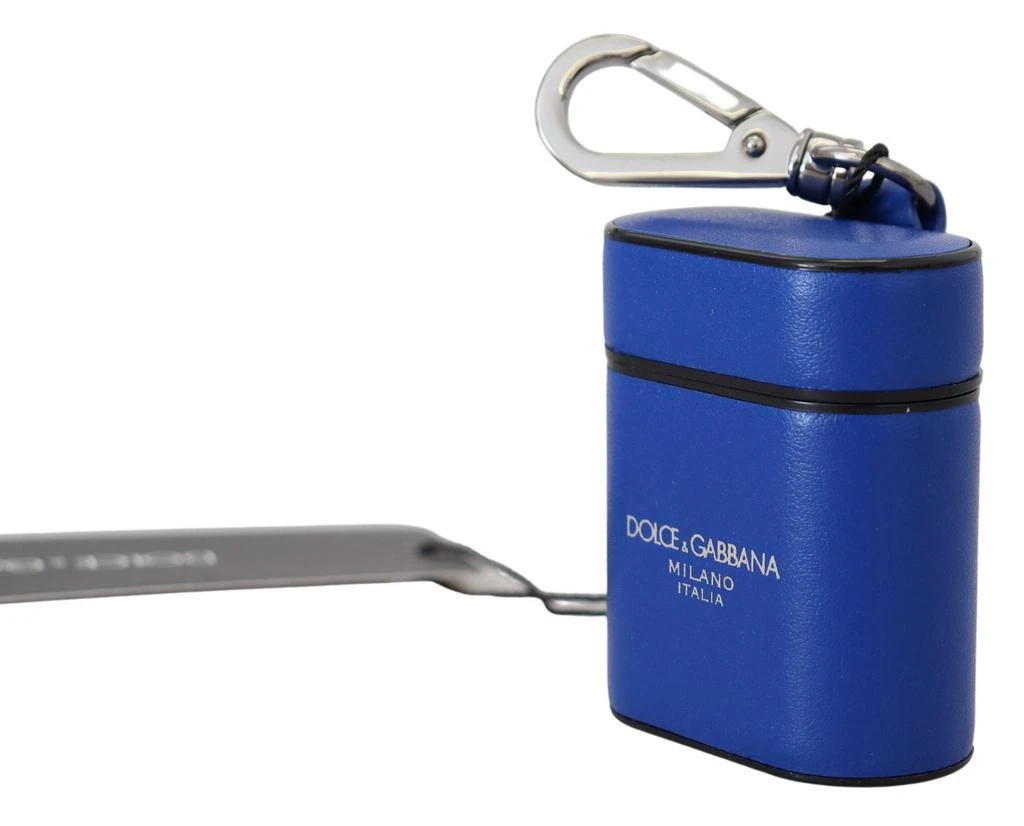 商品Dolce & Gabbana|Dolce & Gabbana Blue Leather Silver Metal Logo Airpods Case,价格¥1314,第2张图片详细描述