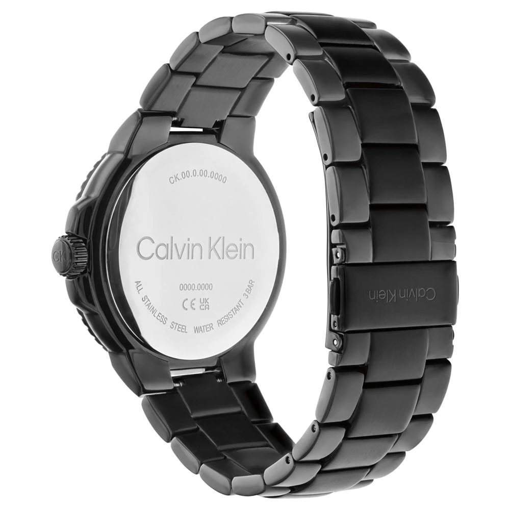 商品Calvin Klein|Men's Black Stainless Steel Bracelet Watch 44mm,价格¥1356,第3张图片详细描述