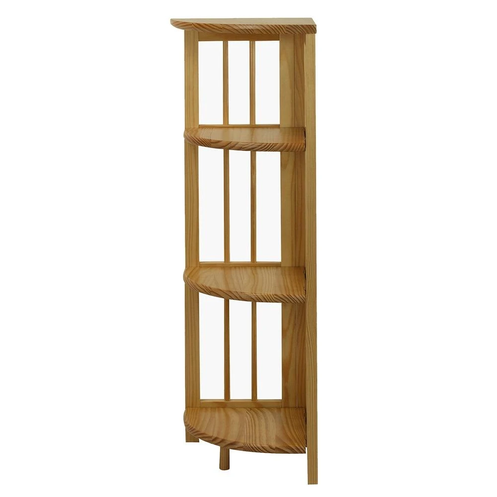 商品Casual Home|4-Shelf Corner Folding Bookcase-Natural,价格¥730,第2张图片详细描述