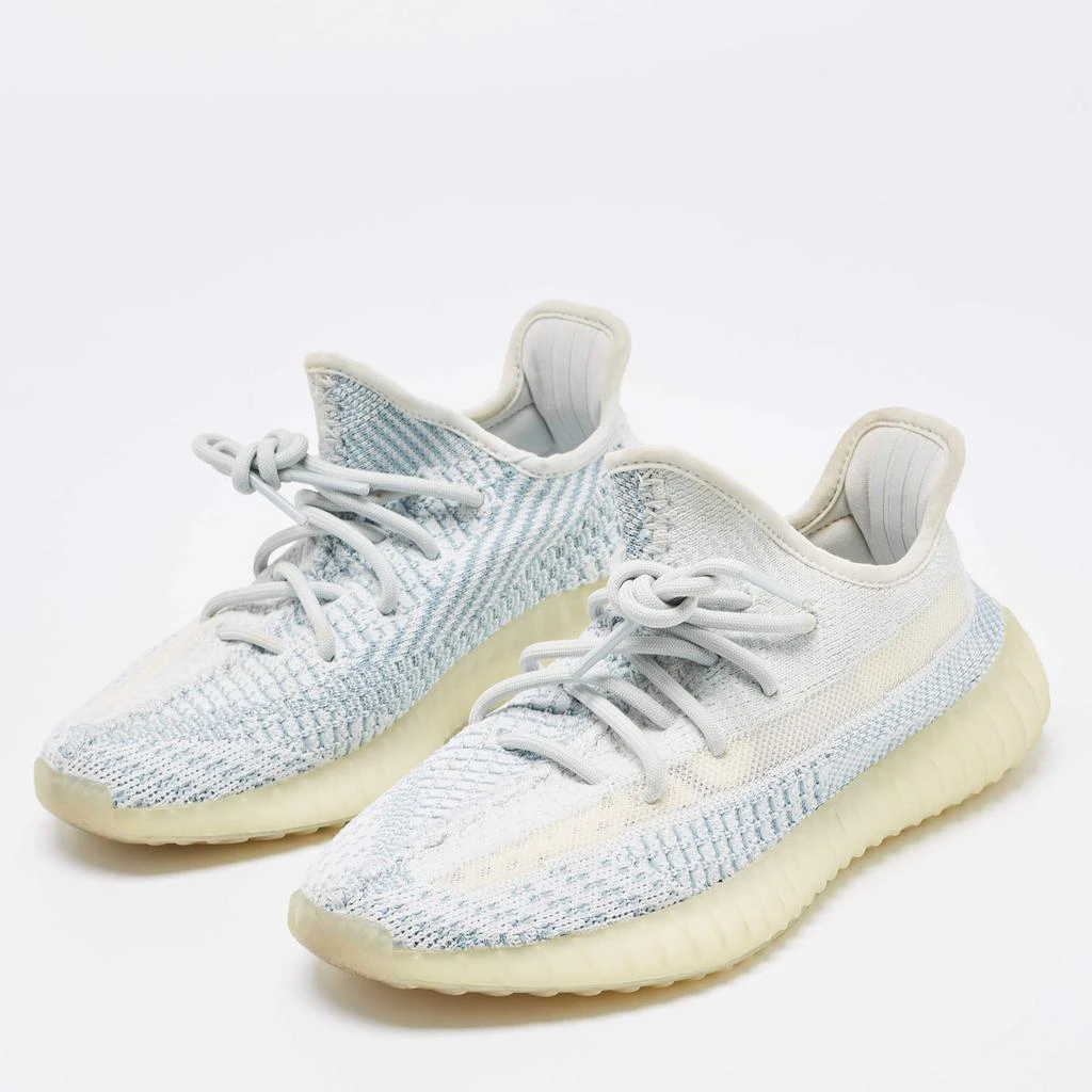 商品[二手商品] YEEZY|Yeezy x Adidas Blue/White Knit Fabric Boost 350 V2 Cloud White Non-Reflective Sneakers Size 37 1/3,价格¥1942,第2张图片详细描述