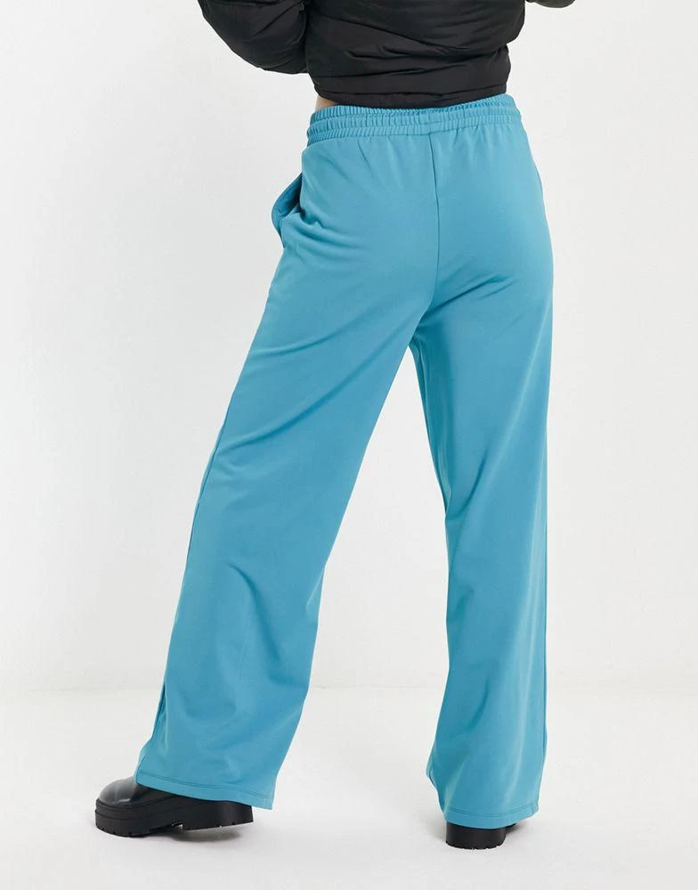 商品ASOS|ASOS DESIGN 00s wide leg jogger with pintuck in tricot teal,价格¥266,第4张图片详细描述