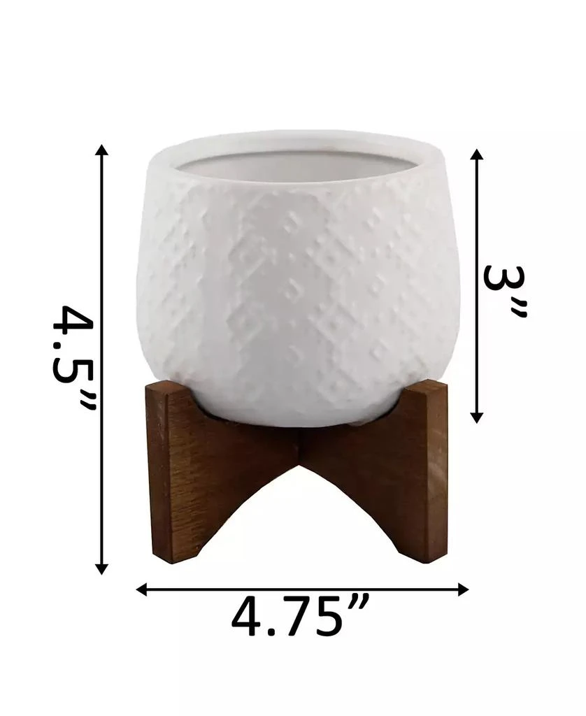 商品Flora Bunda|Indian Ceramic Planter on Stand, 4.75",价格¥222,第2张图片详细描述