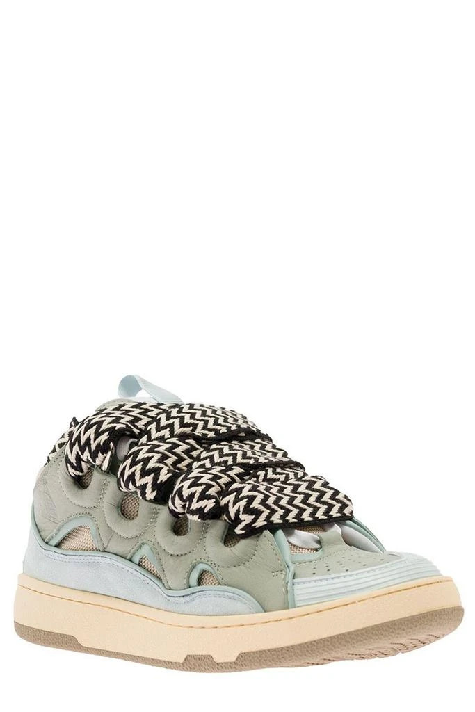 商品Lanvin|Lanvin Curb Panelled Lace-Up Sneakers,价格¥4535,第2张图片详细描述