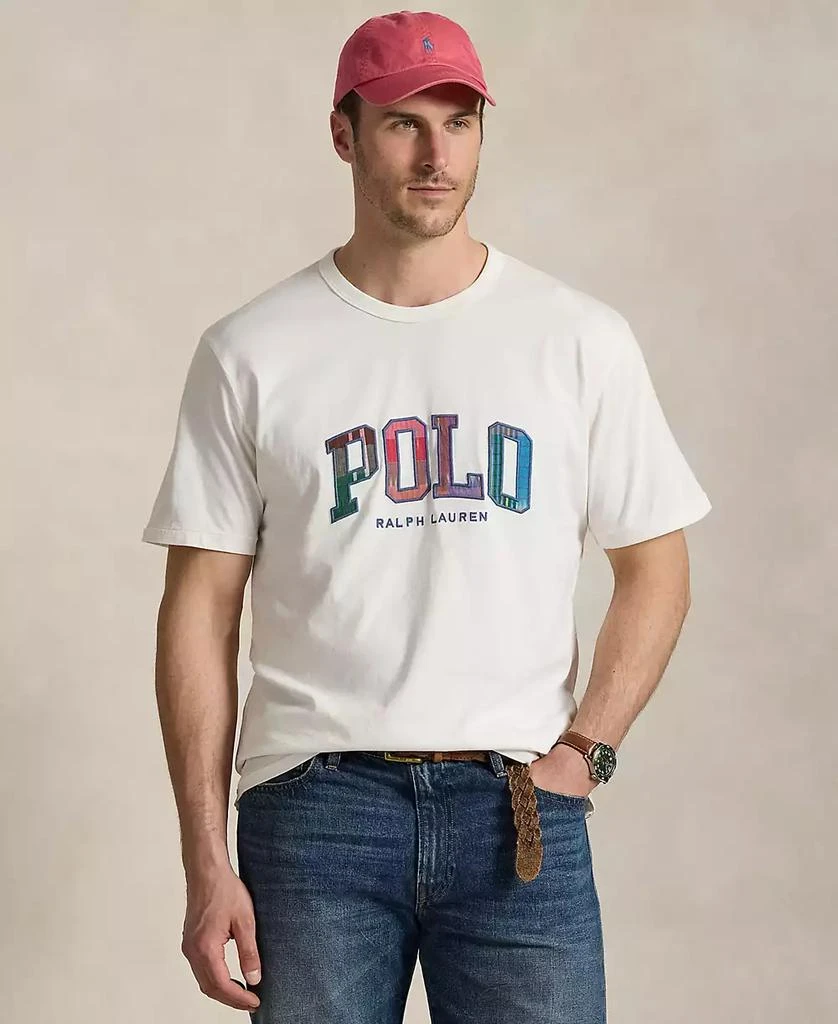 商品Ralph Lauren|Men's Big & Tall Plaid-Logo Jersey T-Shirt,价格¥592,第1张图片