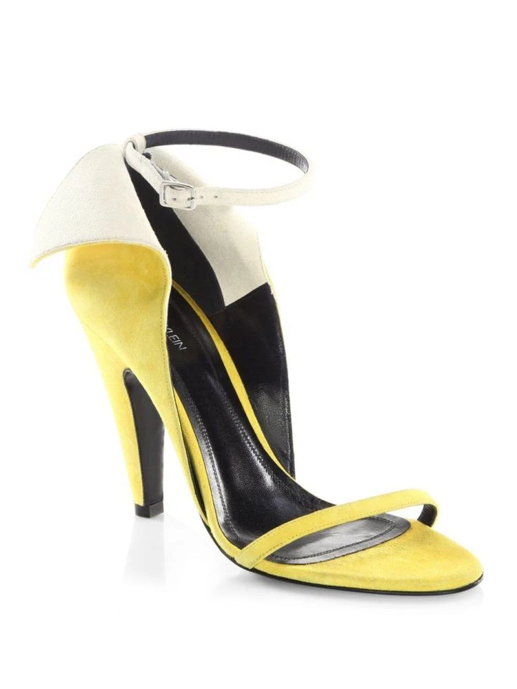 商品Calvin Klein|Camrin Winged Suede Ankle-Strap Sandals,价格¥2685,第1张图片