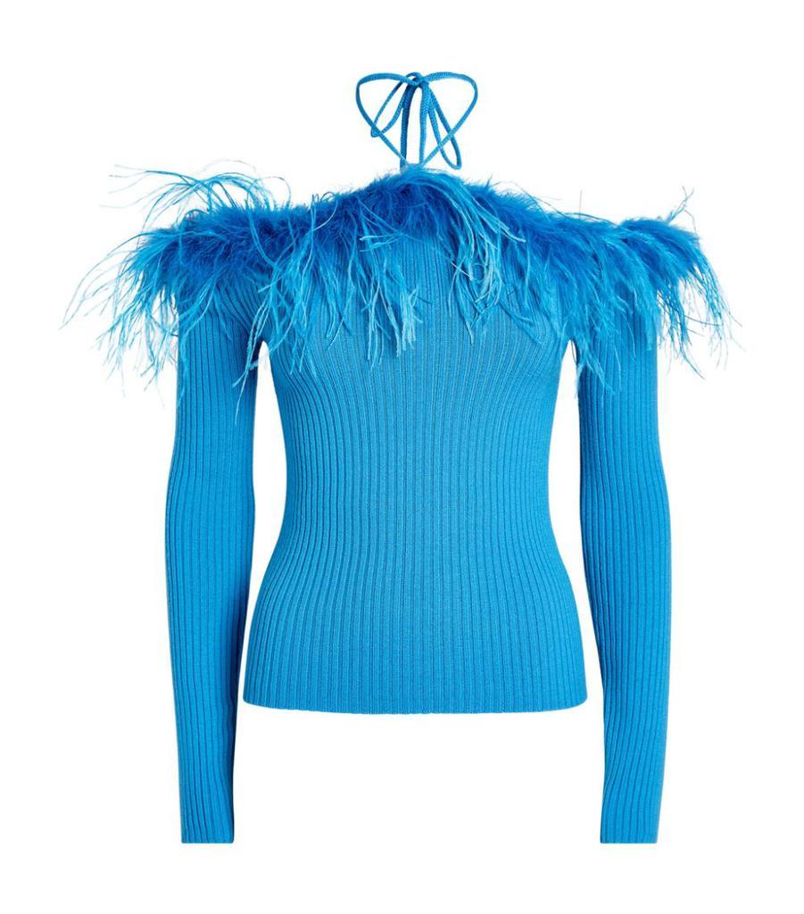 商品GIUSEPPE DI MORABITO|Feather-Trimmed Off-The-Shoulder Sweater,价格¥4417,第1张图片