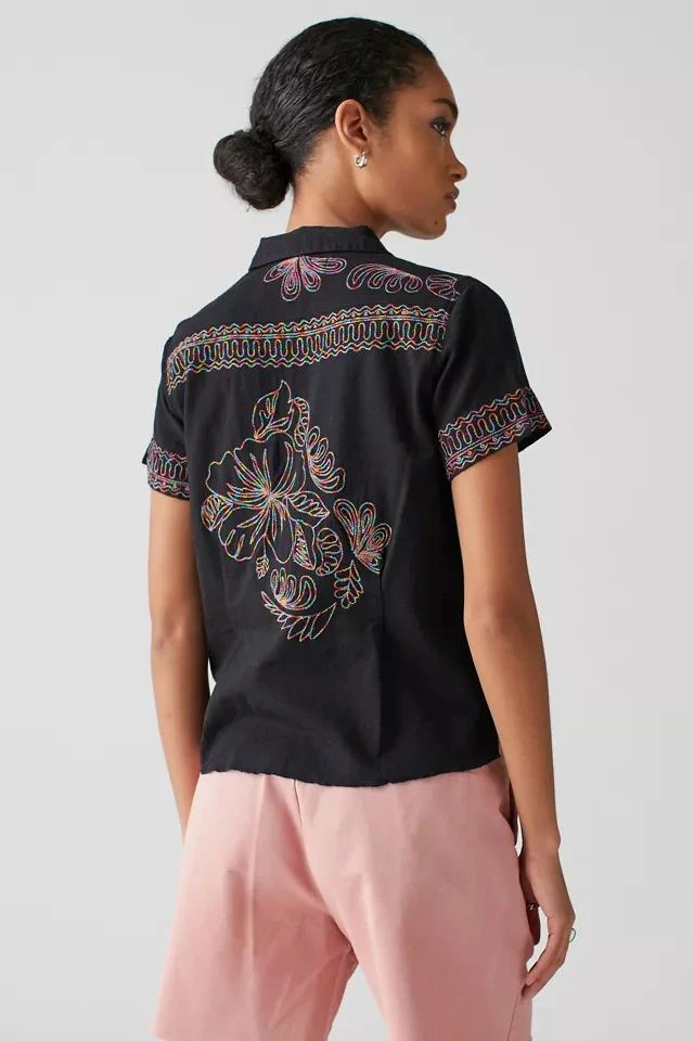 商品Urban Outfitters|UO Hideaway Embroidered Button-Down Shirt,价格¥273,第2张图片详细描述