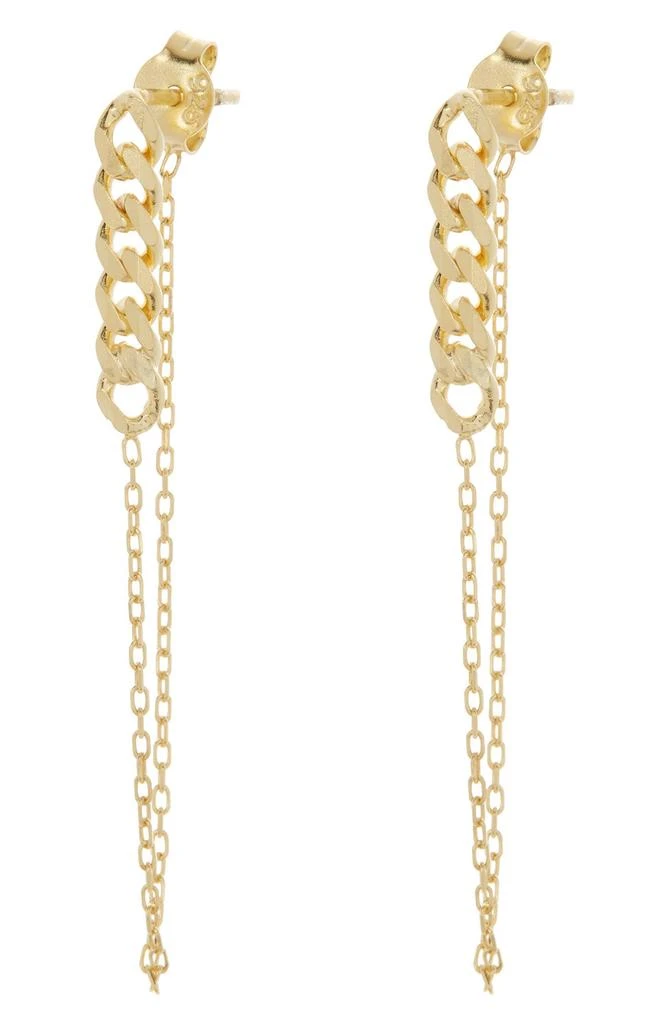 商品Gabi Rielle|Sterling Silver Curb Chain Drop Earrings,价格¥356,第1张图片