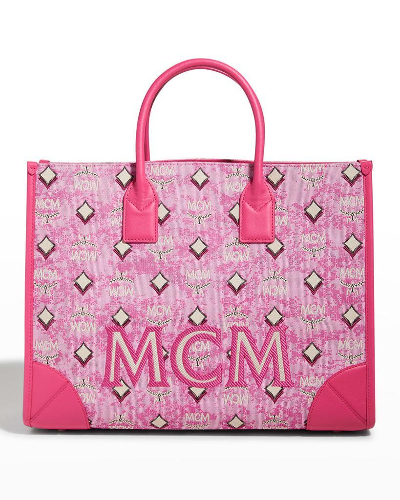 商品MCM|Munchen Large Distressed Monogram Tote Bag,价格¥4995,第1张图片