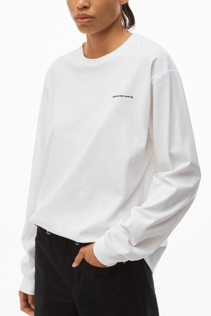 商品Alexander Wang|LONG-SLEEVE TEE IN HIGH TWIST JERSEY,价格¥1125,第5张图片详细描述