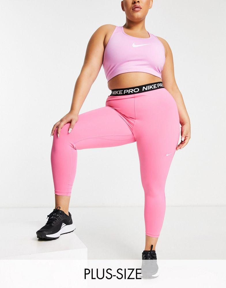 Nike Pro Training Plus 365 7/8 leggings in pink商品第1张图片规格展示