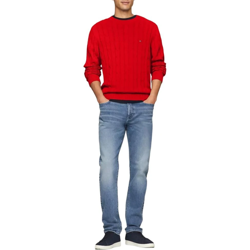 商品[国内直发] Tommy Hilfiger|经典纯色套头圆领秋冬针织衫 男款 红色,价格¥713,第5张图片详细描述