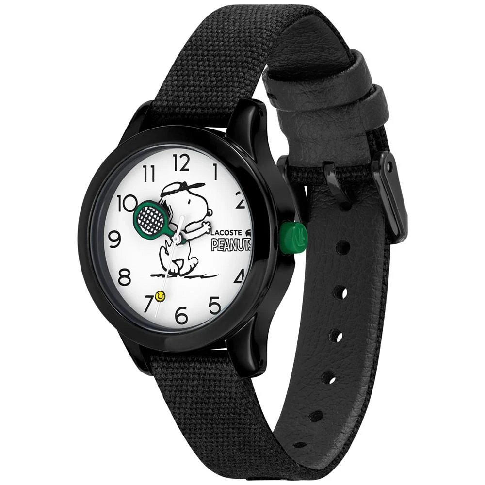 商品Lacoste|Kids' 12.12 Peanuts Black Cotton Strap Watch 32mm, Created for Macy's,价格¥483,第2张图片详细描述