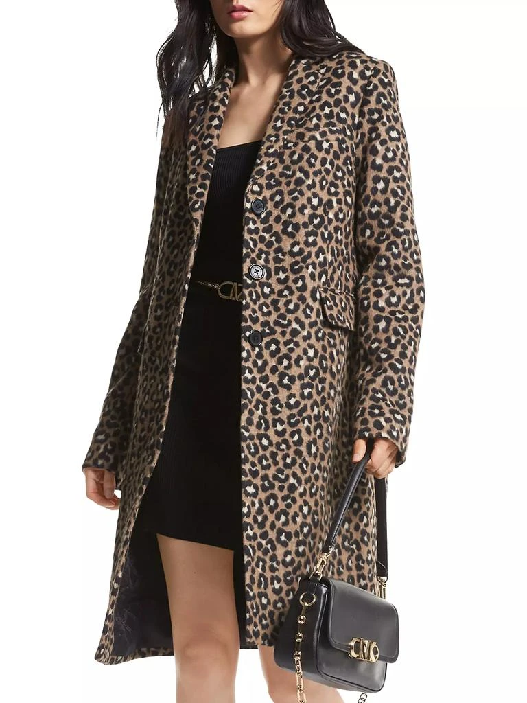 商品Michael Kors|Leopard Jacquard Midi-Coat,价格¥4699,第3张图片详细描述