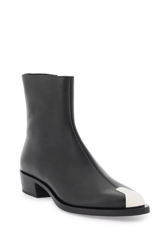 商品Alexander McQueen|LEATHER PUNK ANKLE BOOTS,价格¥4993,第4张图片详细描述