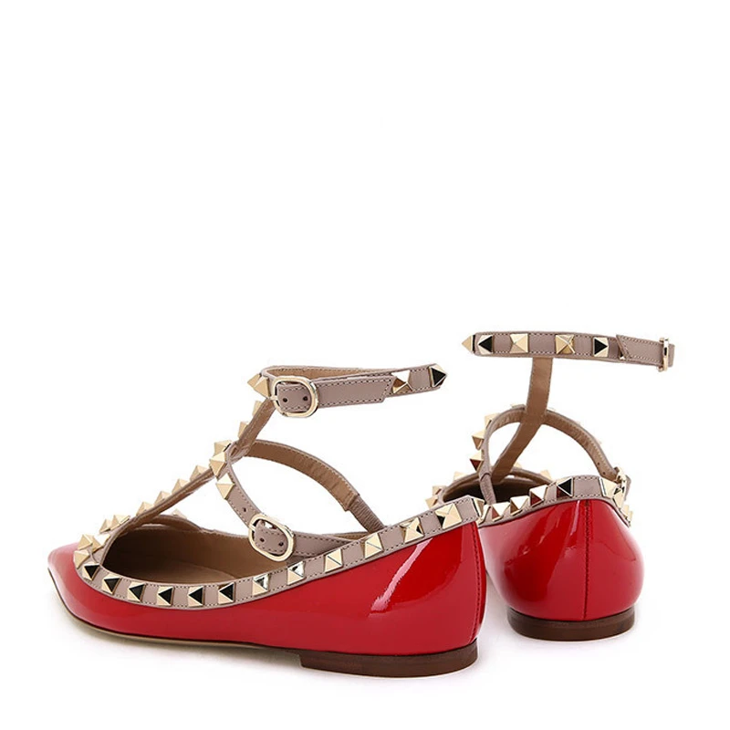 Valentino 华伦天奴 女士铆钉绑带平底鞋 NW1S0376-VNW-R19 商品
