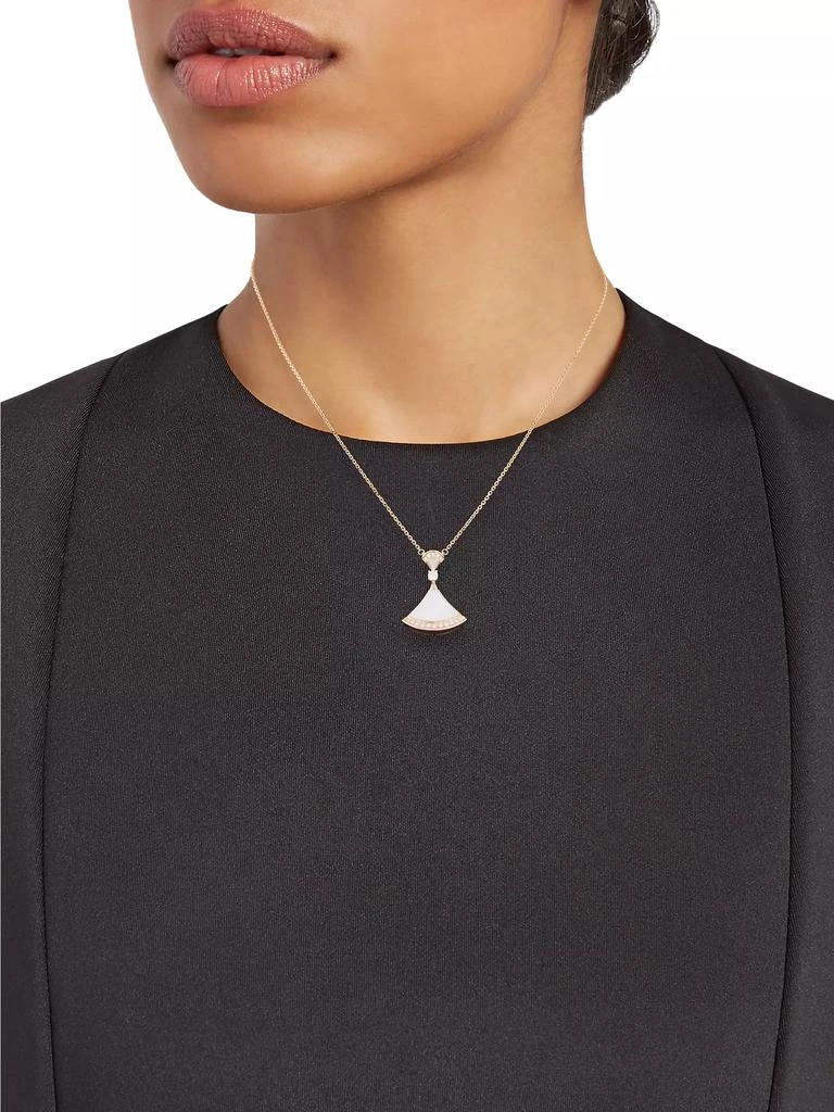 商品BVLGARI|Divas' Dream 18K Rose Gold, Mother-Of-Pearl & Diamond Pendant Necklace,价格¥46444,第2张图片详细描述