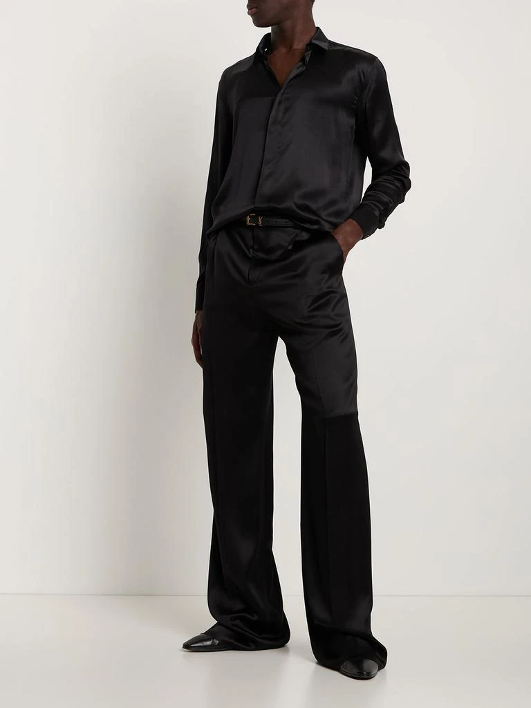 商品Yves Saint Laurent|Satin Flared Pants,价格¥14676,第1张图片