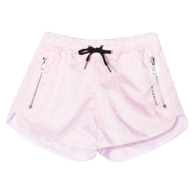 商品Givenchy|大童款 经典logo抽绳粉色短裤【香港仓极速发货】,价格¥2097,第1张图片