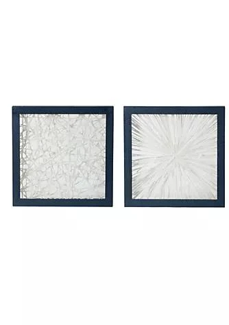 商品A & B Home|B Home Set Of 2 Ivory And Indigo Casual Style Square Wall Decor 15.25,价格¥900,第1张图片