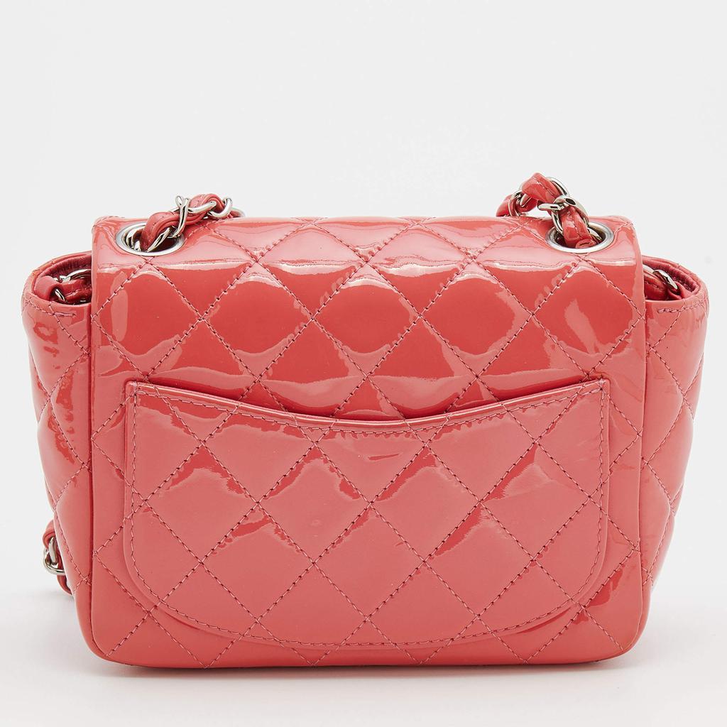 商品[二手商品] Chanel|Chanel Coral Quilted Patent Leather Mini Square Classic Flap Bag,价格¥29359,第6张图片详细描述