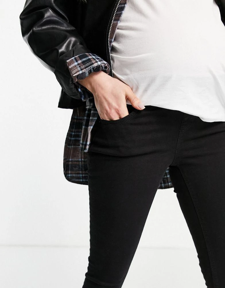 商品Topshop|Topshop Maternity under bump Jamie jeans in black,价格¥255,第3张图片详细描述