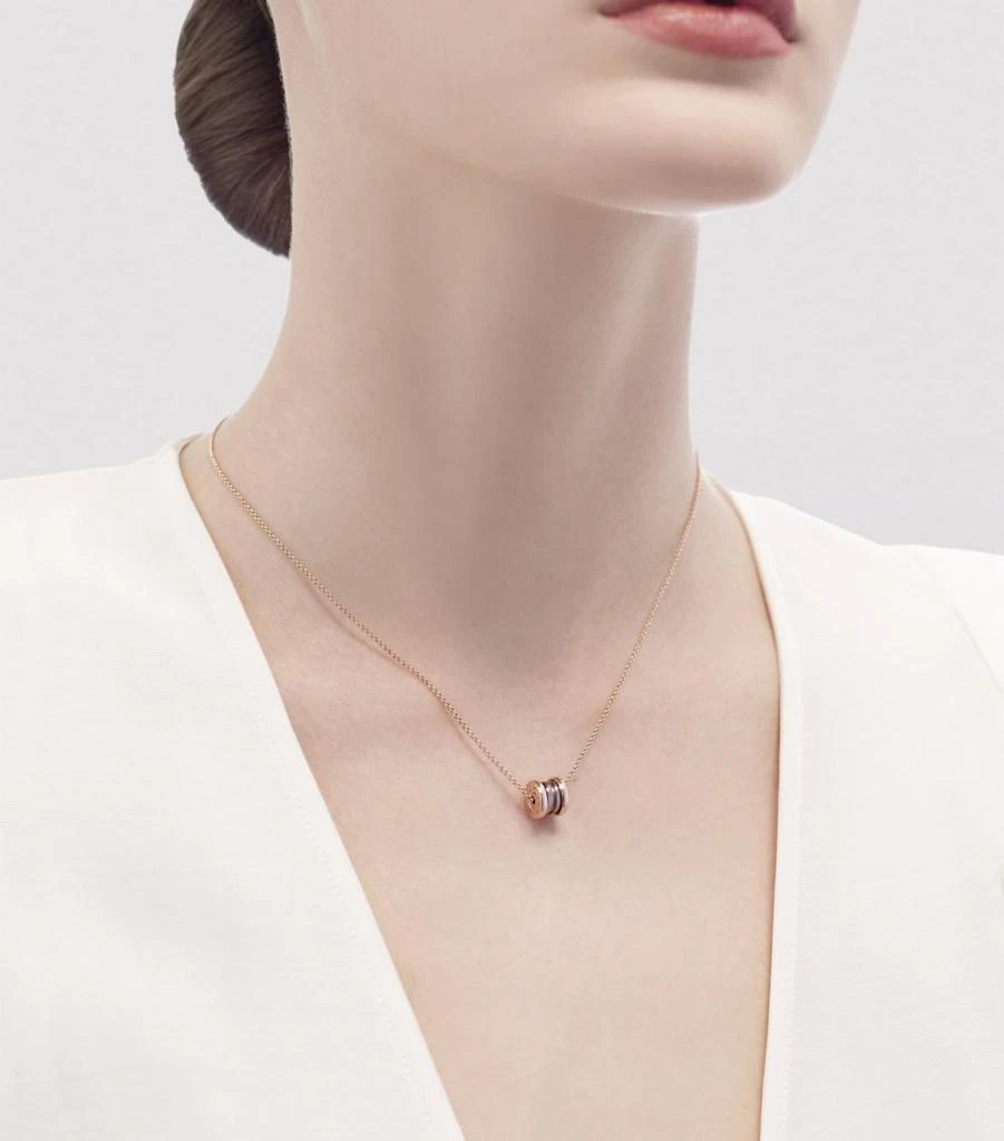 商品BVLGARI|Rose Gold And Ceramic B.Zero1 Necklace,价格¥21391,第2张图片详细描述