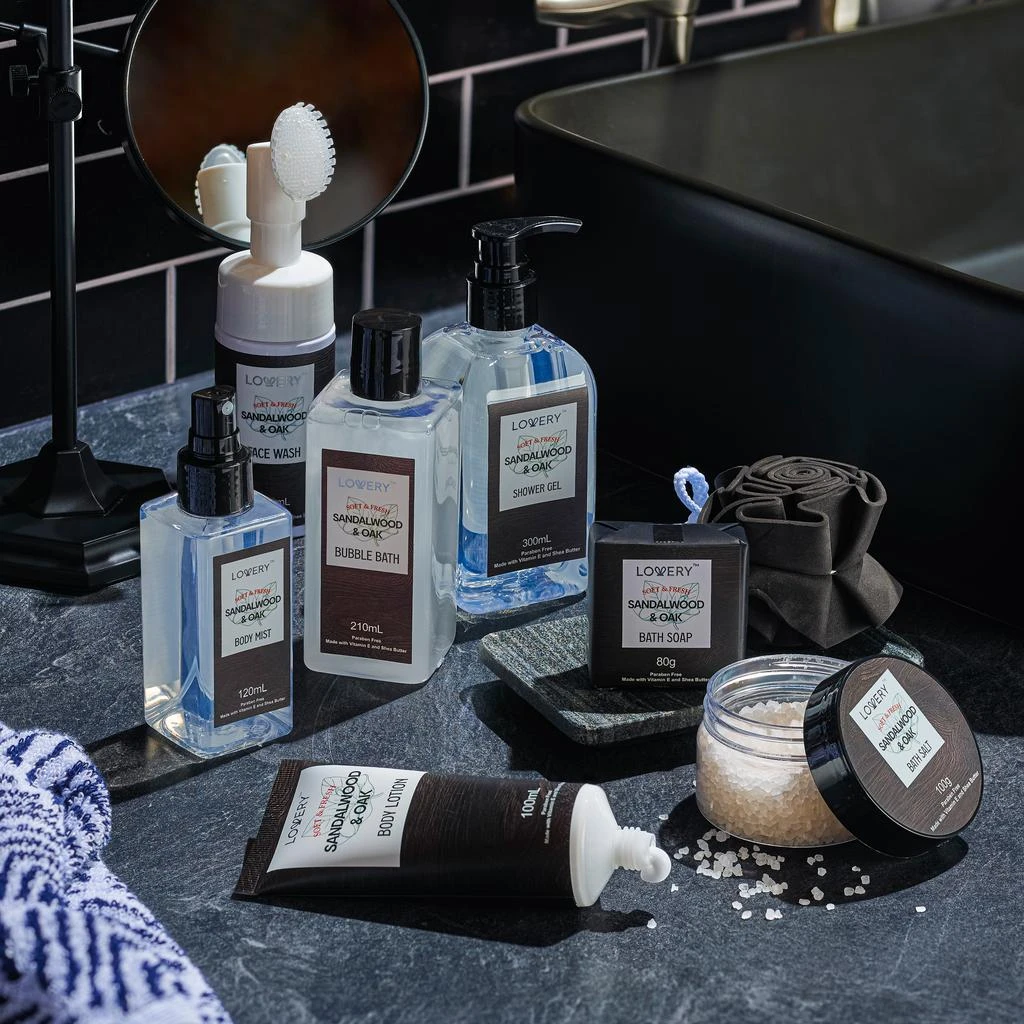 商品Lovery|Sandalwood Oak Home Spa Gift Basket 9-Piece Set,价格¥357,第5张图片详细描述