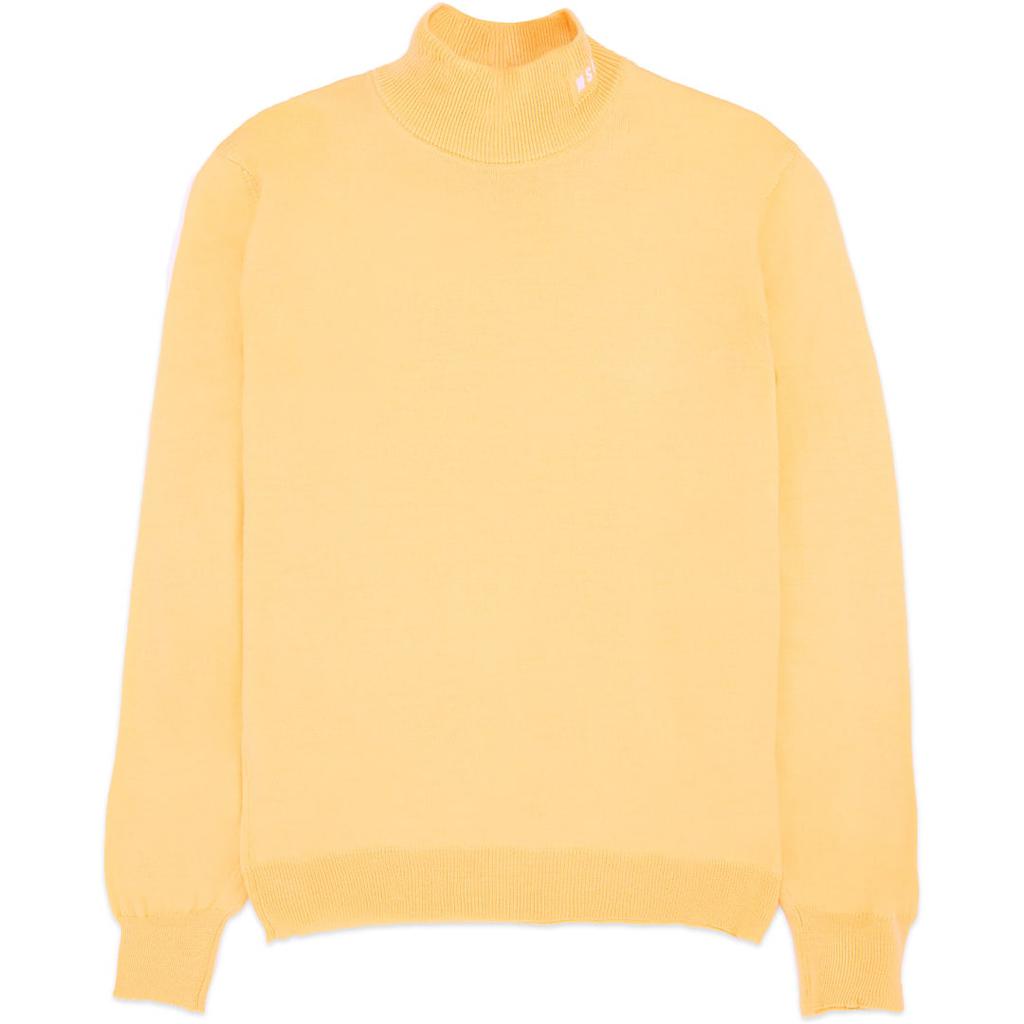 High Neck Micro Logo Knit Pullover Sweater - Yellow商品第1张图片规格展示
