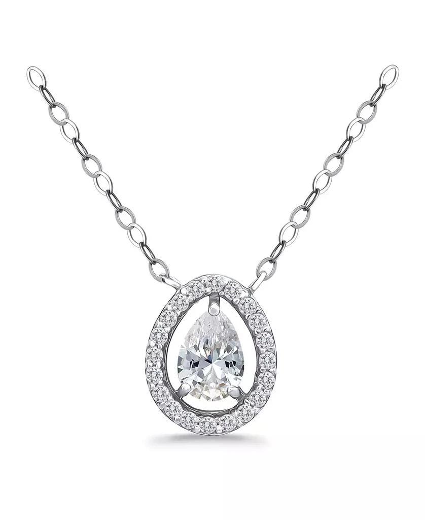 商品Giani Bernini|Cubic Zirconia Pear Halo Pendant Necklace in 18k Gold-Plated Sterling Silver, 16" + 2", Created for Macy's,价格¥485,第1张图片