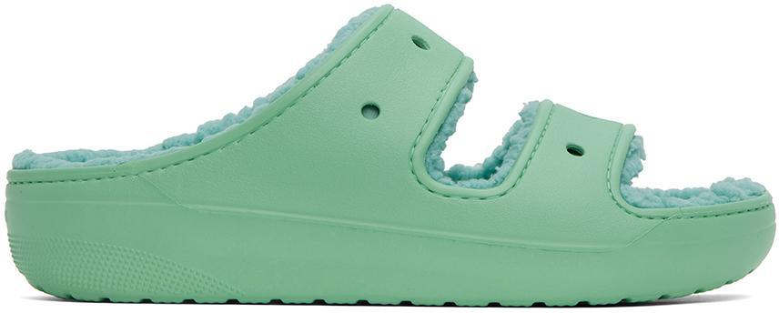 商品Crocs|Green Classic Cozzzy Sandals,价格¥447,第1张图片