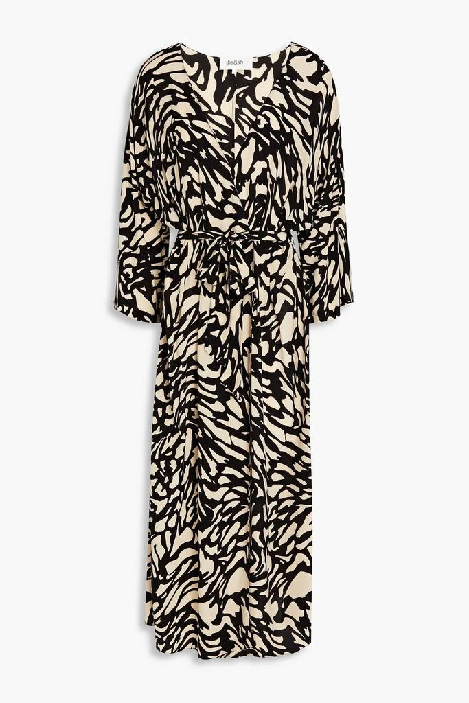 商品ba&sh|Goa pleated printed crepe de chine midi wrap dress,价格¥1580,第1张图片