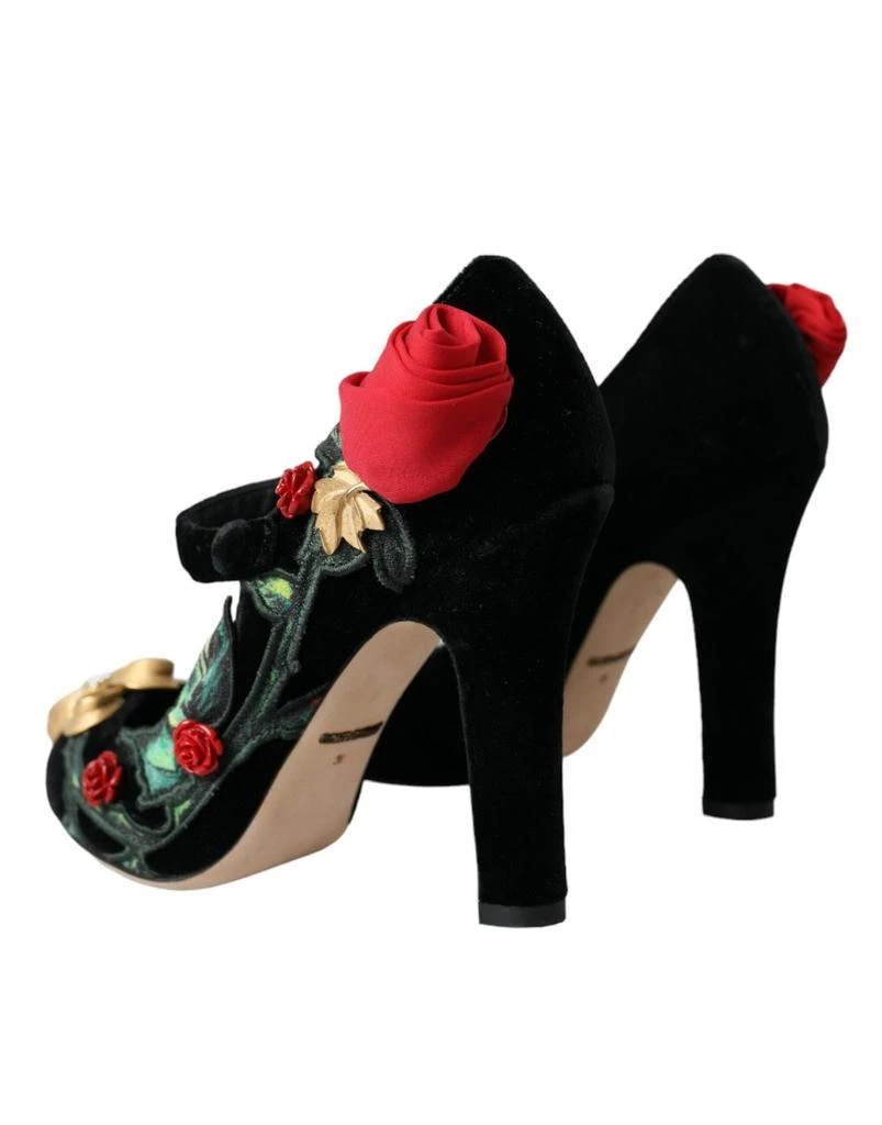 商品Dolce & Gabbana|Black Roses Crystal Brooch Mary Jane Shoes,价格¥4600,第4张图片详细描述