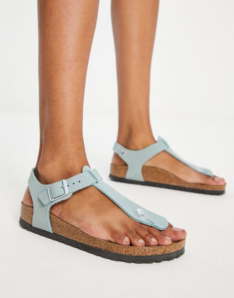 Birkenstock Kairo soft nubuck flat sandals in faded aqua商品第2张图片规格展示