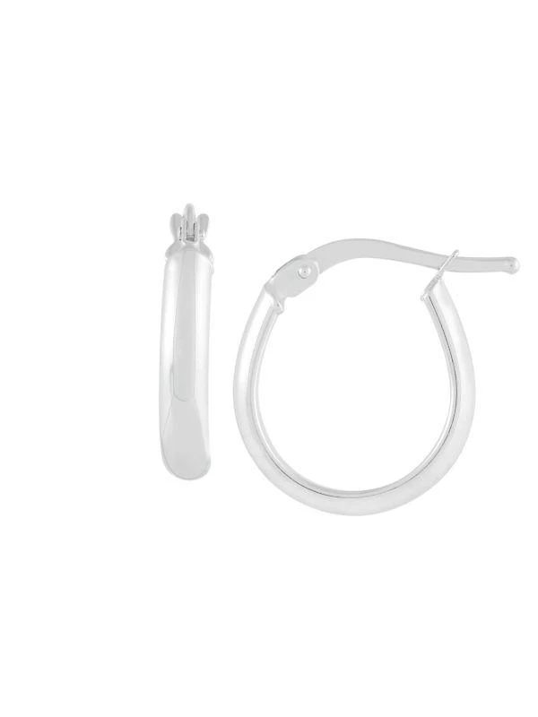 商品Saks Fifth Avenue|Set of 2 14K White Gold Hoop Earrings,价格¥2711,第3张图片详细描述