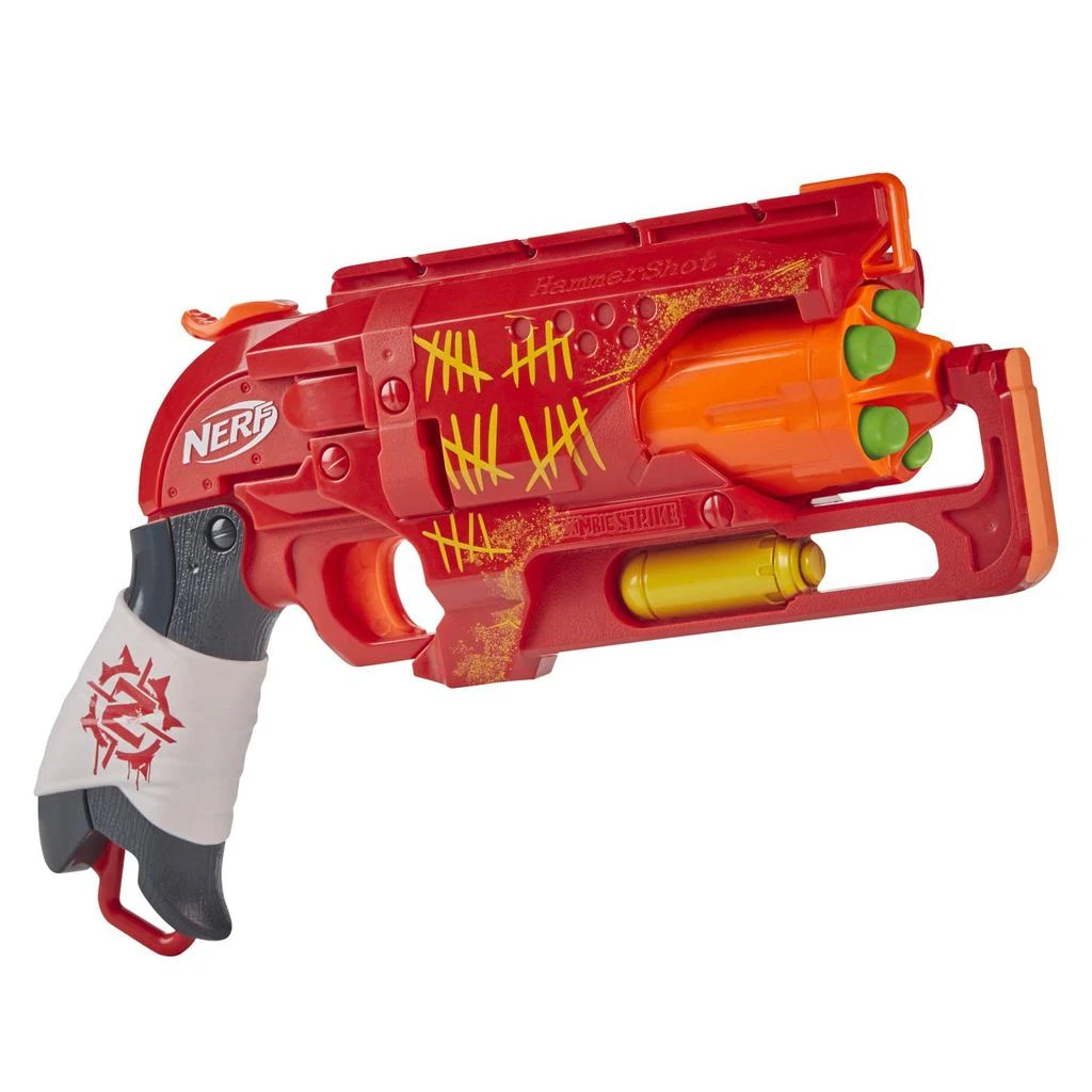 商品Nerf|NERF Zombie Strike Hammershot Blaster -- Pull-Back Hammer-Blasting Action, 5 Official Zombie Strike Darts,价格¥143,第1张图片