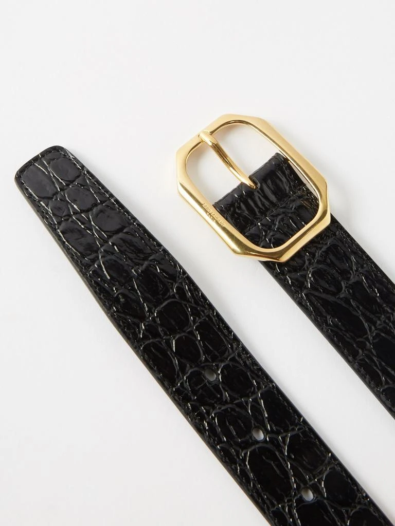 商品Yves Saint Laurent|Crocodile-effect leather belt,价格¥4692,第4张图片详细描述
