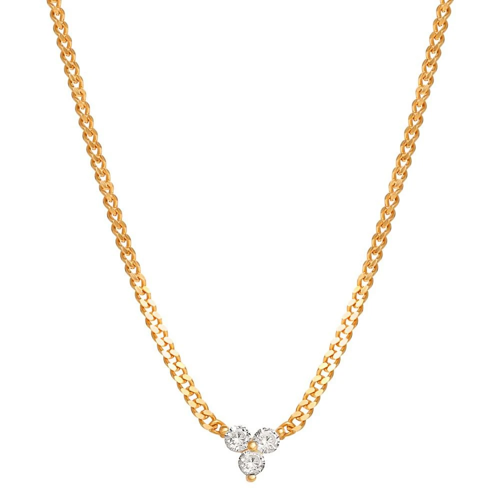 商品Giani Bernini|Cubic Zirconia Trio Collar Necklace in Gold-Plated Sterling Silver, 16" + 2" extender, Created for Macy's,价格¥372,第3张图片详细描述