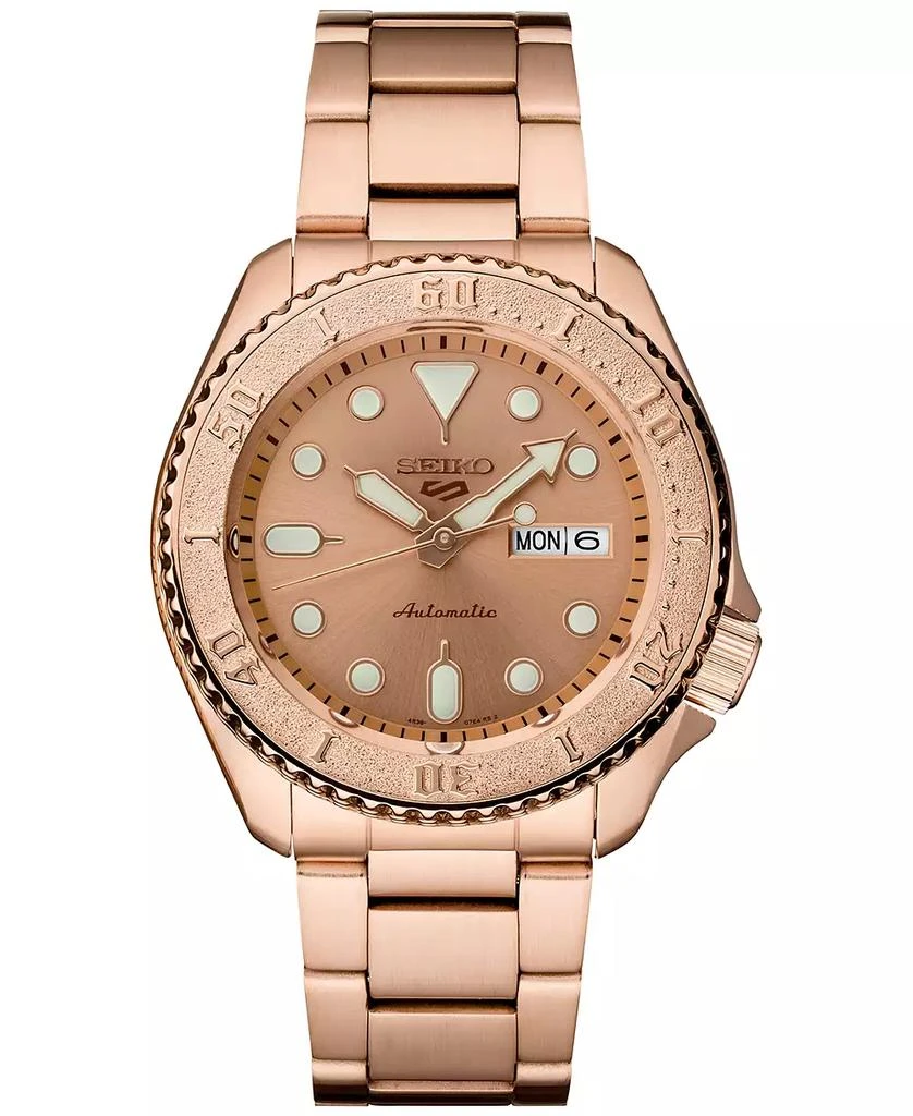 商品Seiko|Men's Automatic 5 Sports Rose Gold-Tone Stainless Steel Bracelet Watch 43mm,价格¥2172,第1张图片