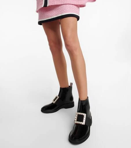 商品Roger Vivier|Viv' Rangers patent leather ankle boots,价格¥13236,第4张图片详细描述