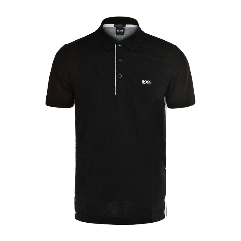 商品Hugo Boss|Hugo Boss 雨果博斯 男士棉质混纺BOSS印花胸标时尚系扣短袖POLO衫 PAULE-182-3643-001,价格¥726,第1张图片