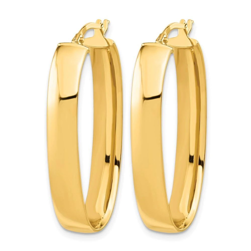 商品Diamond2Deal|14K Yellow Gold Oval Shape Hoop Earrings 35mm,价格¥8244,第2张图片详细描述