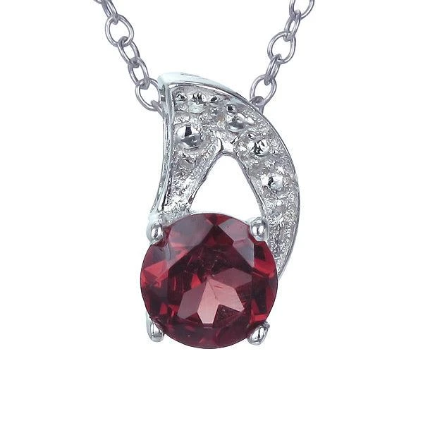 商品Vir Jewels|1/2 cttw Pendant Necklace, Garnet Pendant Necklace for Women in .925 Sterling Silver with Rhodium, 18 Inch Chain, Prong Setting,价格¥324,第5张图片详细描述