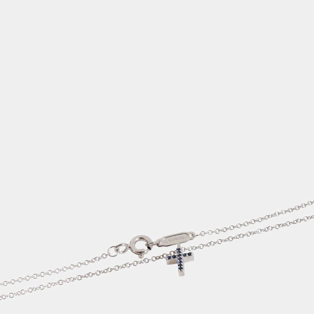 商品[二手商品] Tiffany & Co.|Tiffany & Co. Blue Sapphire Mini Cross Pendant in 18K White Gold,价格¥6991,第3张图片详细描述