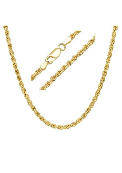 商品Kylie Harper|Harper Mens Italian Thick Heavy 3Mm 14K Gold Over Silver Rope Chain Necklace,价格¥945,第1张图片