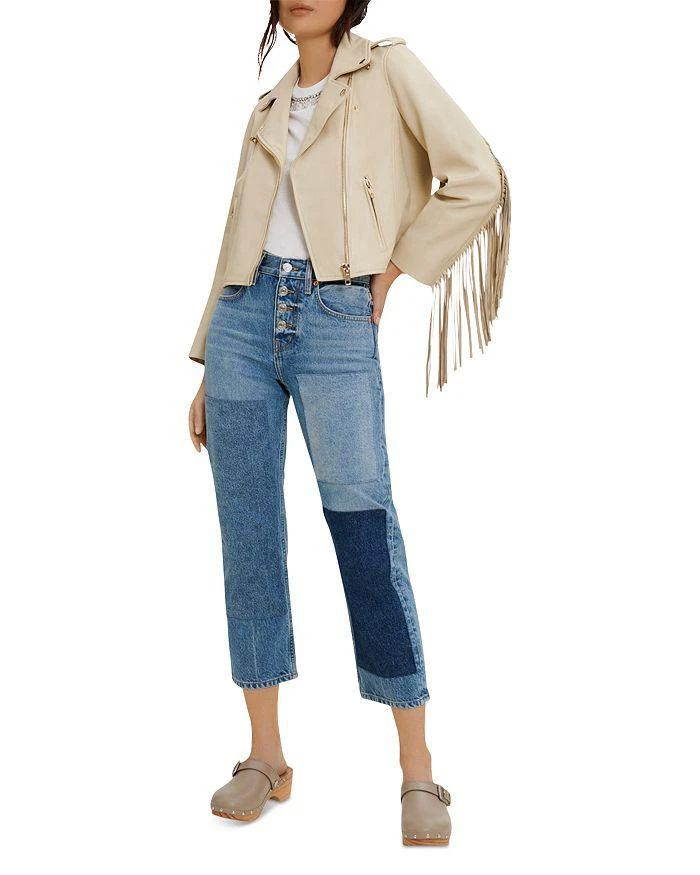 商品Maje|Bexol Fringe Sleeve Leather Jacket,价格¥2773,第3张图片详细描述